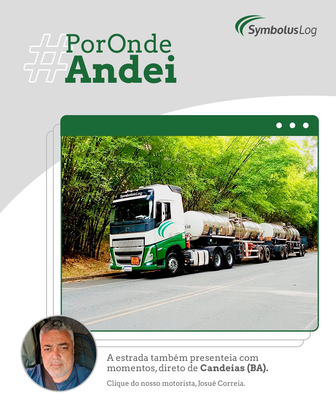 Direto de Candeias (BA), o nosso motorista Josué Correia fez esse registro que traduz bem a essência de quem vive na estrada. Cada quilômetro rodado carrega histórias e algumas delas merecem ser compartilhadas. Esse momento já faz parte do nosso #PorOndeAndei. Parabéns, Josué! 👏 E você, já capturou algum cenário especial durante a sua viagem? 📸 Envie pra gente e compartilhe esse momento! Symbolus Log: a marca da excelência em cada rota. #SymbolusLog