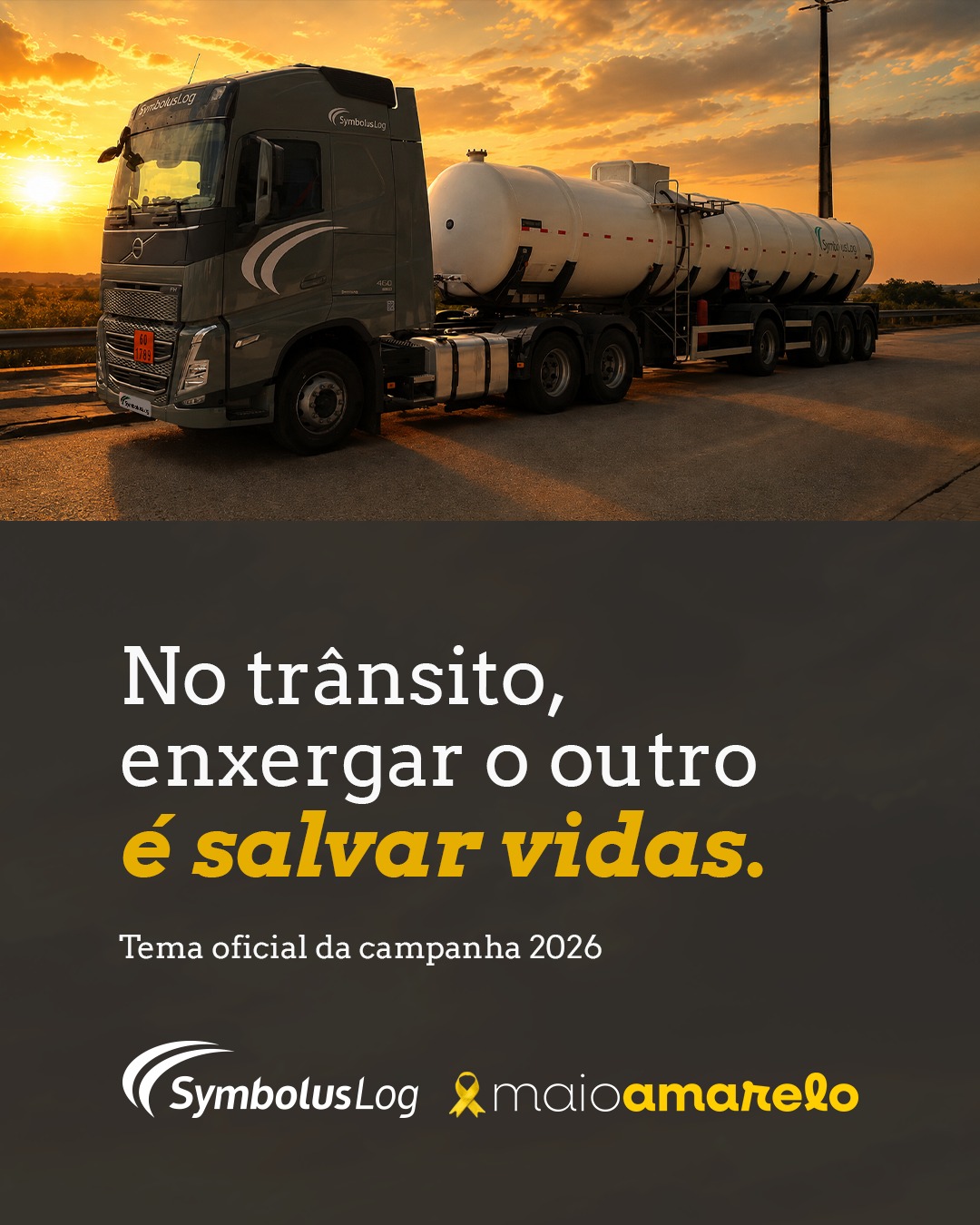 Maio Amarelo reforça a importância da conscientização para um trânsito mais seguro. Na Symbolus Log, a segurança faz parte da rotina, desde a preparação dos veículos até o comportamento nas estradas. Estamos comprometidos com práticas que preservam vidas e garantem operações responsáveis. Segurança sempre em primeiro lugar! Symbolus Log: a marca da excelência em cada rota. #SymbolusLog